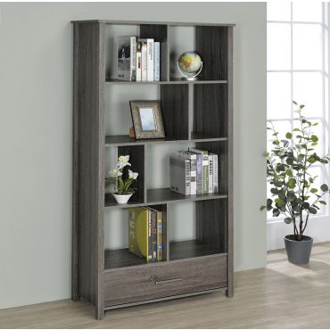 Makayla Rustic Grey Bookcase