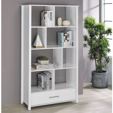 Makayla White Finish Bookcase