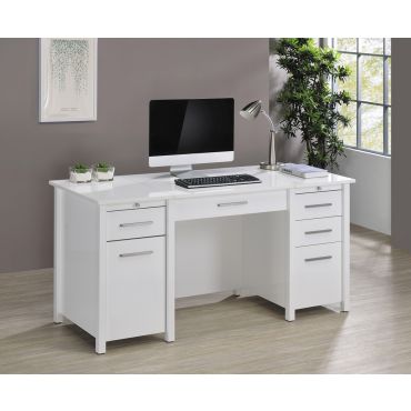 Makayla Lift Top Desk Glossy White