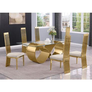 Marji Gold Infinity Base Dining Table