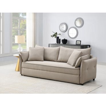 Martinus Beige Fabric Sofa Sleeper