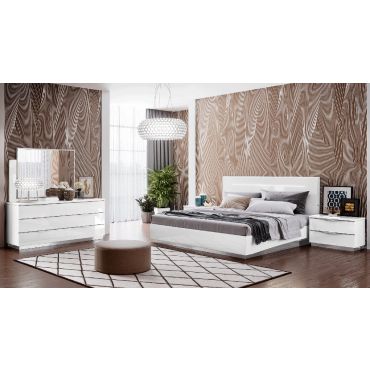 Matrix Italian White Lacquer Bedroom Set