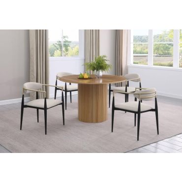 Maya Round Wood Dining Table Set