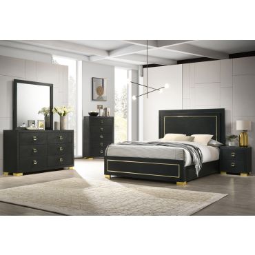 Mayda Black Finish Bedroom Set