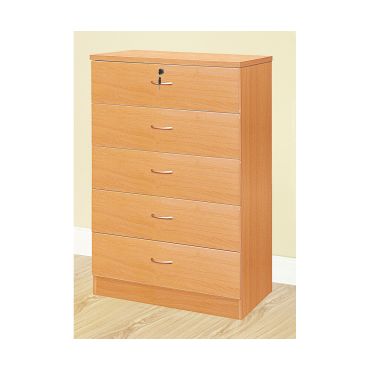 Meggie Five Drawer Chest Beech Finish