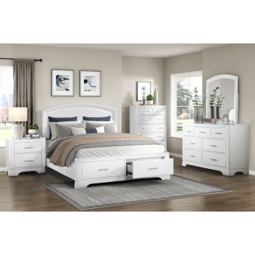 Meline White Finish Bedroom Set