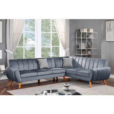 Molly Dark Grey Velvet Sectional