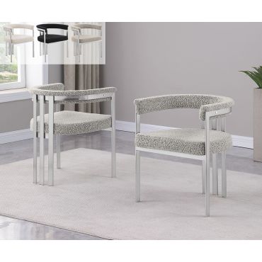 Morden Boucle Fabric Dining Chairs