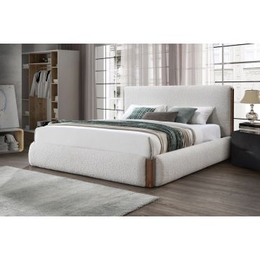 Moscow White Boucle Bed