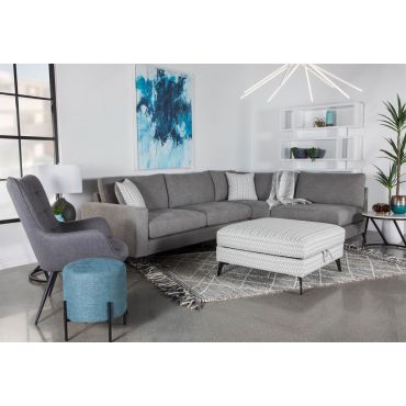 Naomi Grey Linen Fabric Sectional