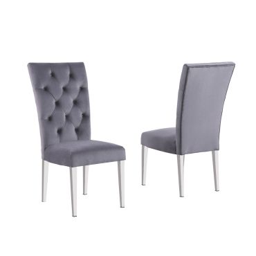 Naple Tufted Grey Velvet Chairs