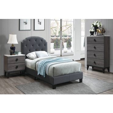 Nashville Dark Grey Fabric Bed