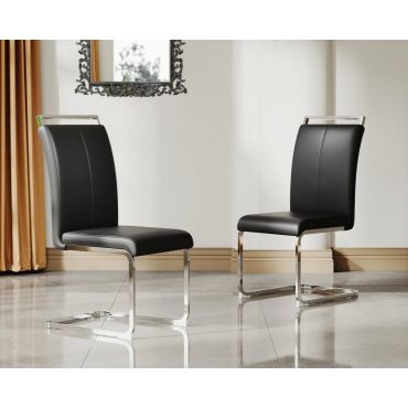 Napel Black Dining Chair Chrome Base