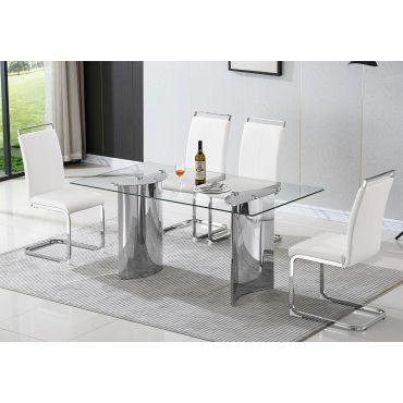 Nepal Glass Dining Table With Four Chairs