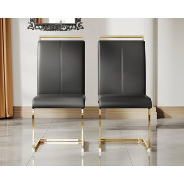 Napel Black Dining Chair Gold Base