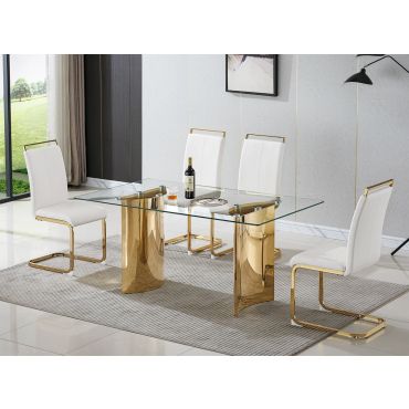 Nepal Glass Dining Table With Four Chairs