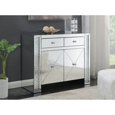 Nicci Mirrored Cabinet With Crystal Accents