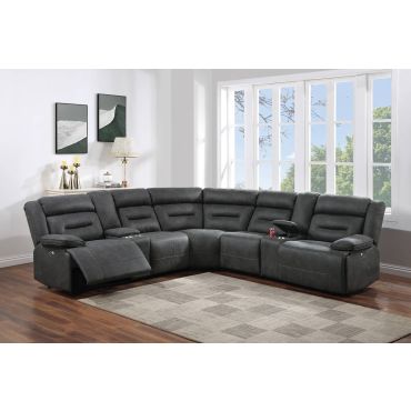 Nicole Charcoal Power Recliner Sectional