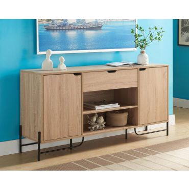 Norgos Rustic Oak Sideboard With Black Base