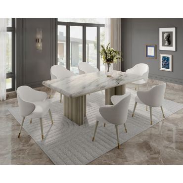 Odeon Marble Top Dining Table Set