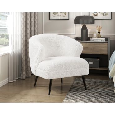 Otello White Boucle Accent Chair