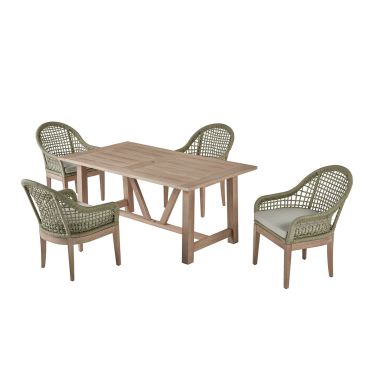 Palma Light Oak Outdoor Dining Table Set