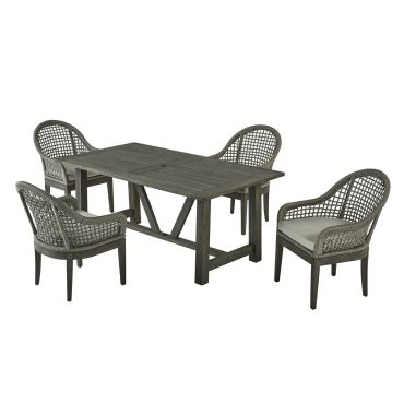 Palma Rustic Grey Outdoor Dining Table Set