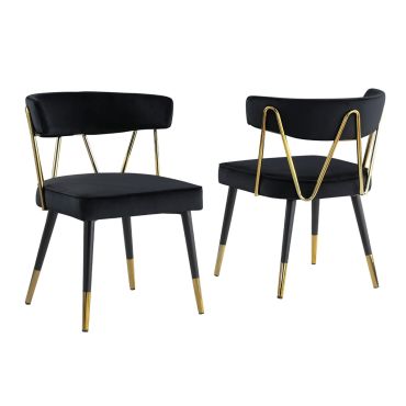 Palms Black Velvet Dining Chairs