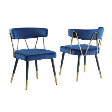 Palms Blue Velvet Dining Chairs