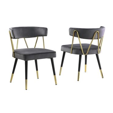 Palms Grey Velvet Dining Chairs