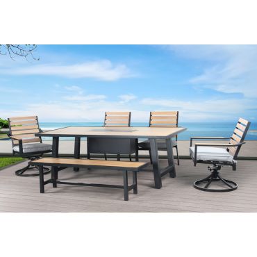 Pasadena 6-Piece Outdoor Dining Table Set