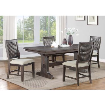 Paton Salvaged Brown Finish Dining Table Set