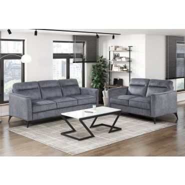 Pedro Grey Microfiber Casual Sofa