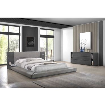 Q Ave Modern Fabric Upholstered Bed