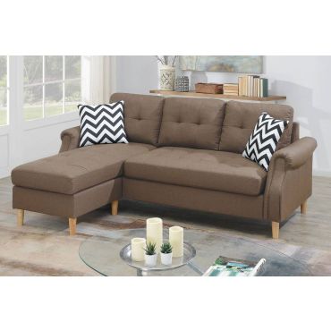 Randa Light Coffee Linen Reversible Sectional