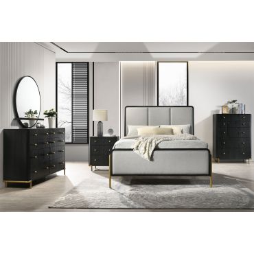 Ridge Black Finish Bedroom Collection