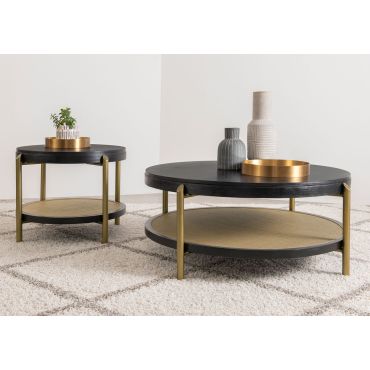 Ridge Round Coffee Table Black Finish