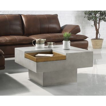 Rogyne Square Coffee Table With Tray