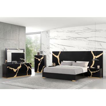 Rondo Modern Bed Black Finish