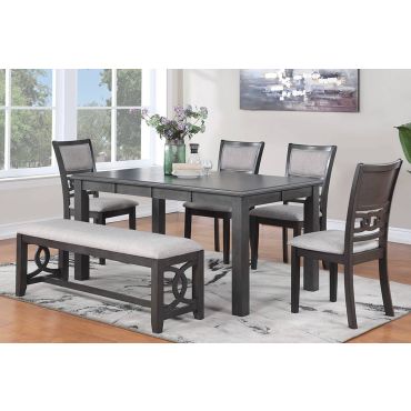 Rotary Grey Finish Dining Table Set