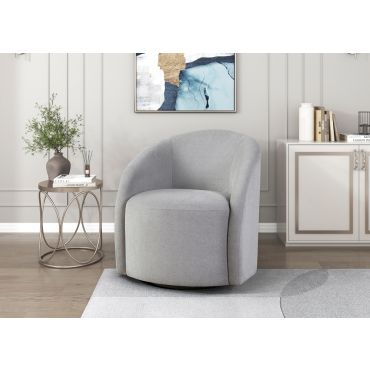 Roven Light Grey Swivel Accent Chair