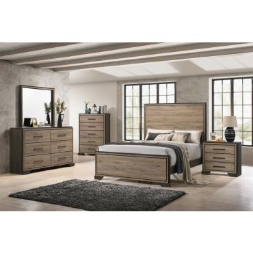 Rumex Rustic Two Tone Finish Bedroom Set