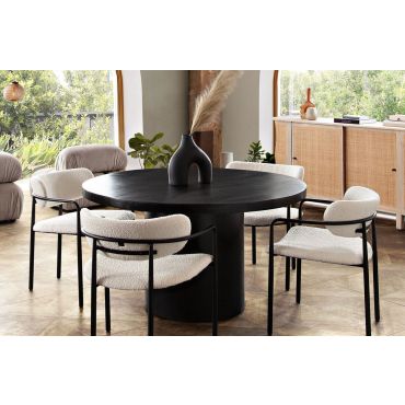 Rune Round Dining Table Black Finish