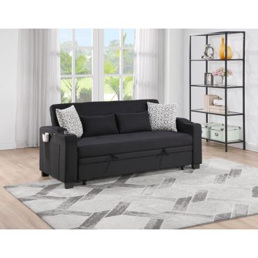 Salvio Black Sofa With Sleeper