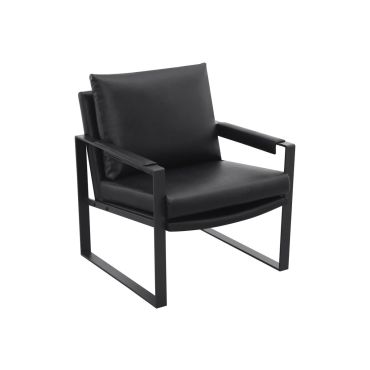 Samual Black Leather Accent Chair