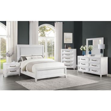 Seville Distressed White Bedroom Set