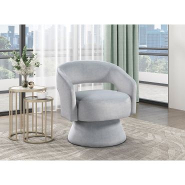 Shala Light Grey Swivel Accent Chair