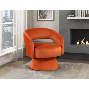 Shala Orange Swivel Accent Chair