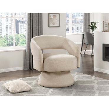 Shala Dark Beige Swivel Accent Chair