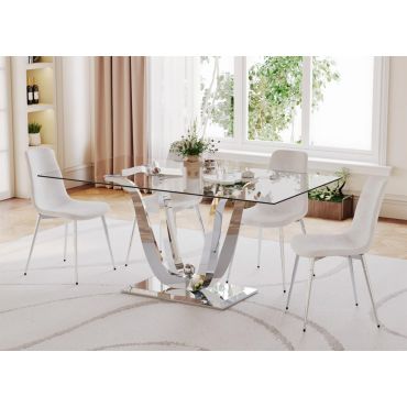 Shane Dining Table Chrome Finish